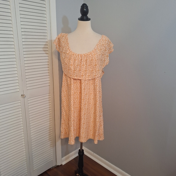 Umgee Dresses & Skirts - Umgee coral lace flounce dress XL *R